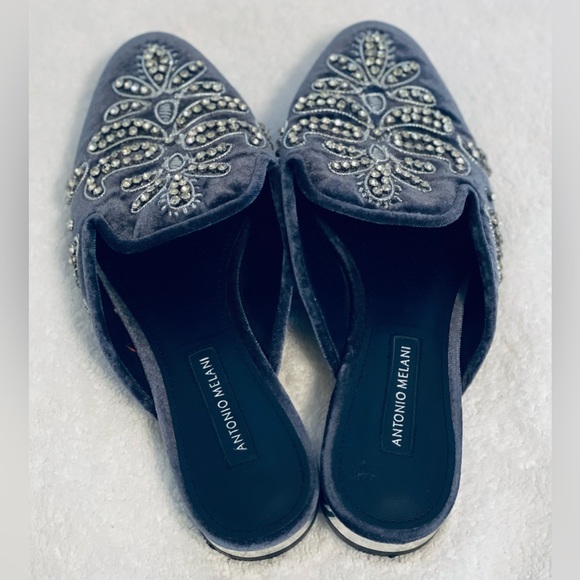 ANTONIO MELANI Genuine Leather | Velvet Embellished Flats | Offers Welcome SZ 6M - Picture 11 of 13